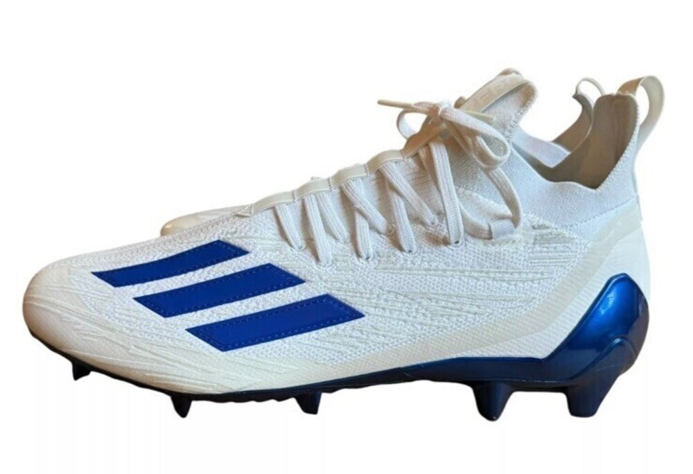 Size 12 Adidas Adizero Primeknit White Royal Blue Football Cleats GV9621 Men's